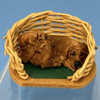 (image for) Basket with Hound and her Pups