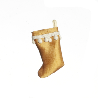 (image for) Gold Christmas Stocking w/ Lace Tassel