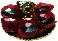 (image for) Chocolate Hearts on a golden tray