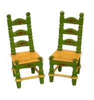 (image for) Two Green Chairs with Heart Accents