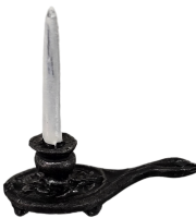 (image for) Black “Iron” Chamberstick with Candle