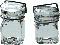 (image for) Set of 2 small square canning jars