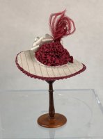 (image for) Mauve and Grey Hat with Silk Ribbon Embellishments