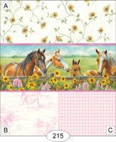 (image for) Horses and Daisies - Pink - 215