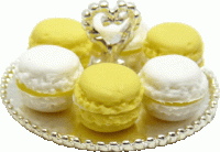 (image for) Gold tray with lemon macarons