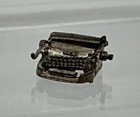 (image for) 1/24th Antiqued Silver Tone Typewriter Charm