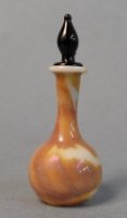 German Handblown Glass Brown Vase with Stopper