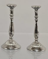 (image for) Pair of "Silver" Slender Candlesticks