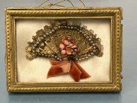 (image for) Victorian Fan in a Glass Shadow Box Frame