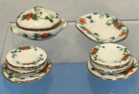 (image for) Red and Blue Flower Dish Set