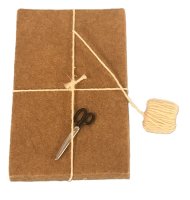 (image for) Brown Paper Wrapped Box with Scissors and Cord