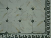 (image for) Marble Tile w/Greek Key Border and Black Accents