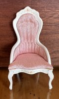 (image for) Fancy ladies chair with hand painted flowers and pink fabric