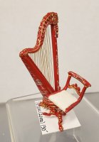 (image for) 1/24th Handpainted Red Harp with Stool