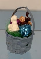 (image for) Blue Basket with Lamb and Bunny