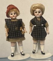 (image for) Pair of Matching All Bisque Dolls