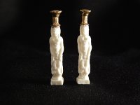 (image for) Pair of Porcelain Caryatid Candlesticks