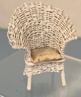 (image for) 1/24th White Wicker Chair