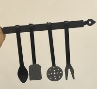 (image for) Black Kitchen Utensils with Hanging Rack