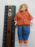 (image for) Heidi Ott Dollhouse Miniature 1:12 Scale Boy Doll 4" Dressed