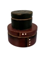 (image for) Stack of Two Wooden Hat Boxes