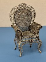 (image for) Antiqued Wire Wicker Chair