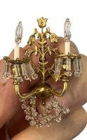 (image for) Brass and Crystal Wall Sconce