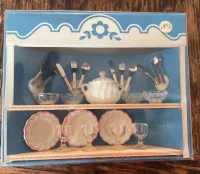 (image for) Bodo Hennig Pink Dollhouse Dining Service for Four #886 New In Box West Germany