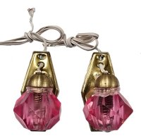(image for) Vintage Faceted Fuschia Acrylic Pair of Wall Sconces--Wired