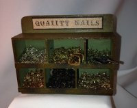 (image for) Old Nail Bin with Nails, Scoop and Sack