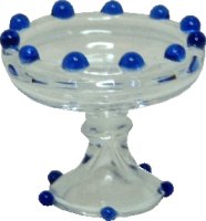 (image for) Glass Cake Plate with Blue Accents