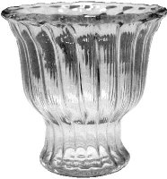 (image for) Pedestal Glass Ribbed Bowl