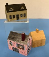 Tiny wood painted houses