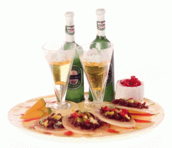 Tostada with Beer Tray