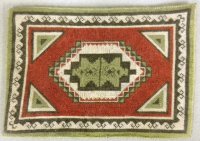 Petit Point Rug in Red and Green