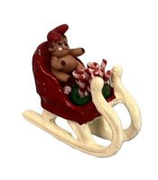 (image for) Bear Riding in a Red Sleigh with Candy Canes