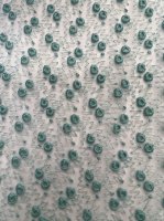 (image for) Teal lacey fabric with raised embroidered circles