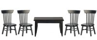 (image for) Table/Chair Set, Black, 5 Pieces