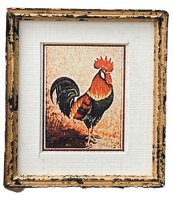 (image for) Matted Rooster Print in wood frame