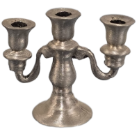 (image for) Pewter Tone 3-Candle Candelabra