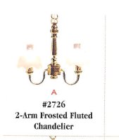 2-Arm Frosted Fluted Chandelier