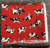 (image for) Cow on Red Background Fabric