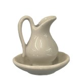 (image for) Large Swan Necked Handle Pitcher and Bowl