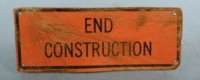 Tin sign end construction