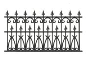 (image for) Fence Ornate Black Plastic(2) 3-1/2Highx6-1/2 Long