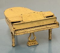 (image for) Antique Tootsie Toy Baby Grand Metal Yellow Piano