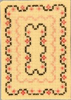 (image for) Cross Stitched Rug in Cream, Pink, and Green