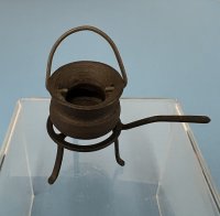 Cauldron with stand for inside fireplace
