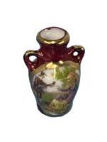 (image for) Tiny "Couple Courting" Vase with Gold Trim