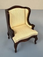 (image for) Cream Colored Wing Back Wooden Chair